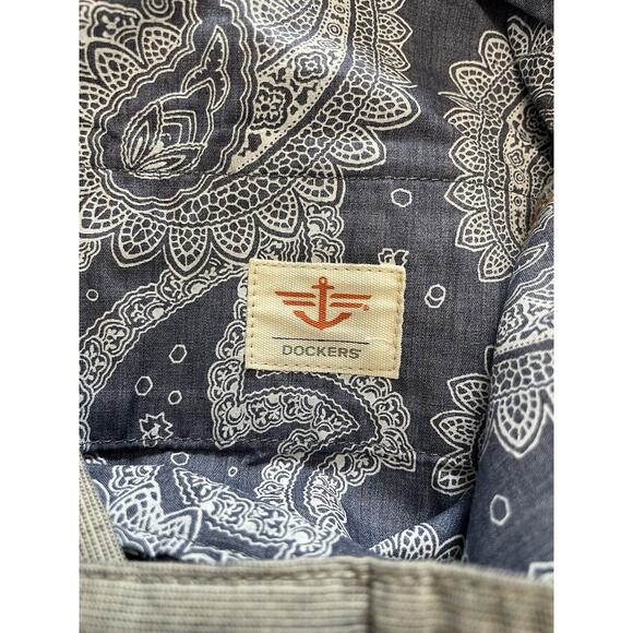 Dockers Pacific Collection 38X29 Gray Check Field Khaki Flat Front Pants NEW - Picture 8 of 10